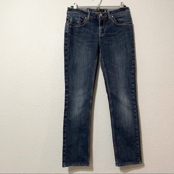 Karen Millen Blue Straight Leg Mid Rise Jeans Womens 6 Medium Wash - Picture 1 of 11